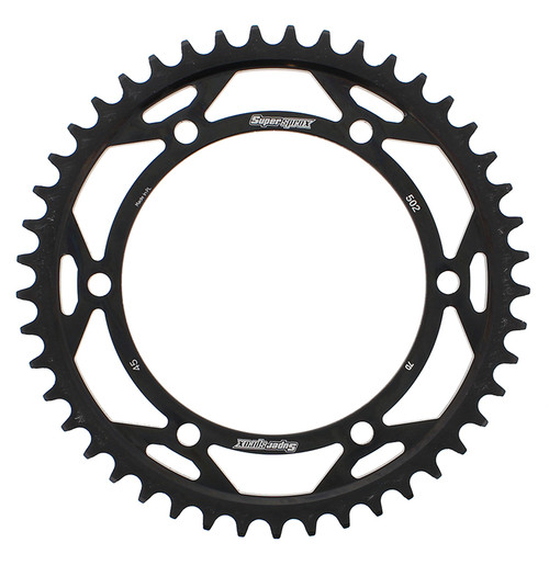 SuperSproX RFE-502-45-BLK Rear Steel Sprocket 45-tooth for Kawasaki 530 Chain