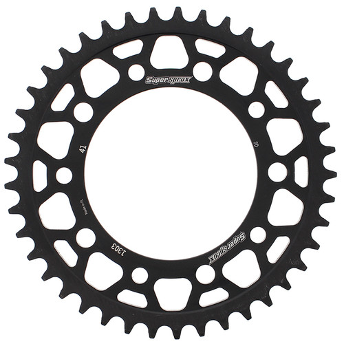 SuperProX RFE-1303-41-BLK Rear Steel Sprocket, 41 Tooth, Black Finish for 520 Chain