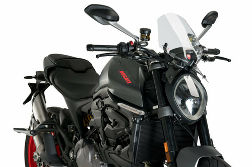 PUIG Windscreen Naked New Generation Sport Clear for Ducati Naked Models Part 20712W