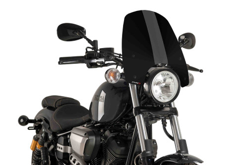 PUIG Naked New Generation Touring Black Windscreen for Yamaha Naked Motorcycles (Part No. 9438N)