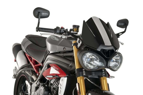 PUIG Windscreen Naked New Generation Sport Black Tri for Motorcycles - Part 8929N