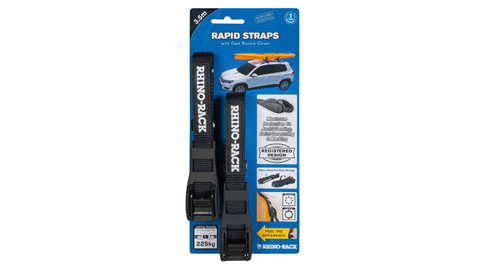 Rhino-Rack USA RTD35P 3.5m Rapid Straps with Buckle Protector – Heavy-Duty Tie-Downs for Secure Cargo