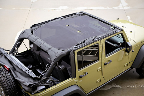 Rugged Ridge Eclipse Sun Shade Full Black for 2007-2018 Jeep Wrangler JKU 4-Door – Part Number 13579.05