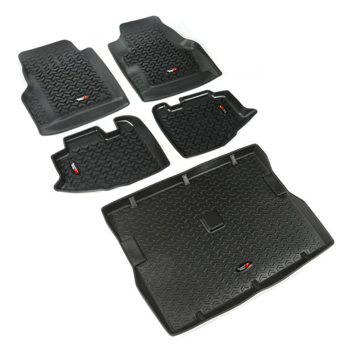 Rugged Ridge Front and Rear Cargo Floor Liners for 1997-2006 Jeep Wrangler TJ | Black