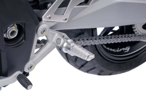 PUIG 6301P Footpegs Racing Silver for Enhanced Motorcycle Control and Comfort