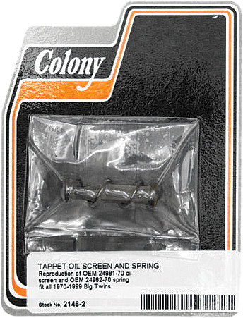 Colony Machine Tappet Oil Screen and Spring for Big Twin 70-99 (Part Number 2146-2)