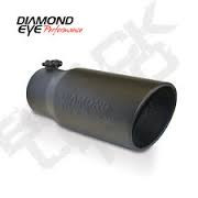 Diamond Eye MFG 5612BRA-DEBK Exhaust Tail Pipe Tip - 5 Inlet x 6 Outlet, 12 Inches Long, Black Bolt-On Rolled Angle Design