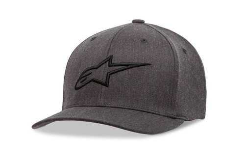 Alpinestars Curve Hat Charcoal and Black Small/Medium - Casual Flex Fit Cap
