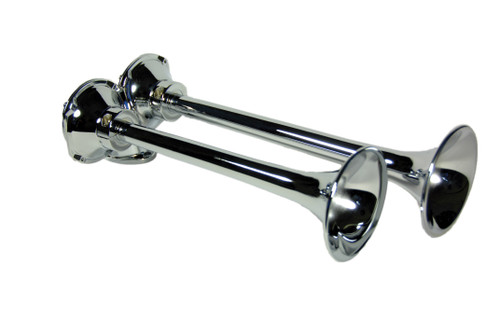 Kleinn Air Horns Roof Mount Dual Horn 15.5" & 13.25" Chrome-Plated Stainless Steel Model 401
