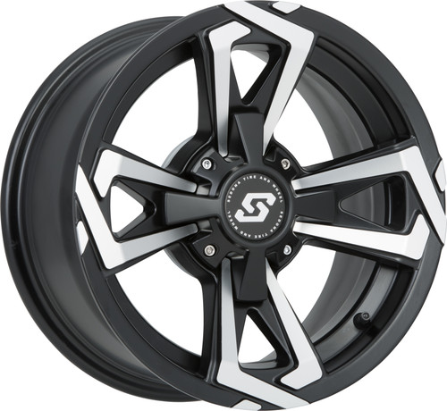 Sedona Riot Wheel 14x7 4/156 4+3 Offset in Black with Machined Accents