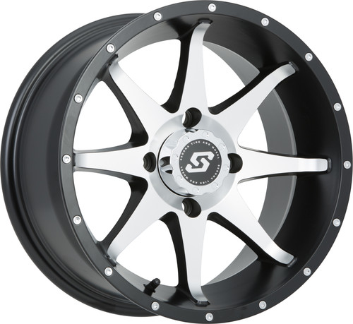 Sedona Storm 12x7 4x156 4+3 ATV/UTV Wheel with Black Machined Finish – Part A7627056-43S