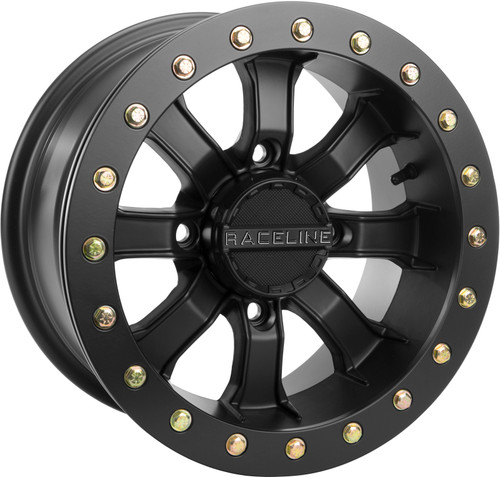 RACELINE Mamba BDLK Wheel 15x7 - Blackout Finish for ATV/UTV with 4/156 Bolt Pattern