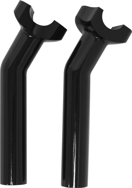 HardDrive H Bar Risers 6.5-inch Pullback for 1-inch Handlebars, Black or Show Chrome Finish - Part 04-566