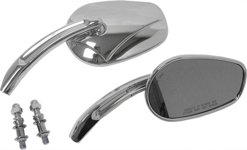HardDrive 18-244 Chrome Arrow Head Motorcycle Mirrors - Stylish and Functional