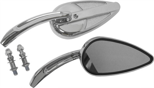HardDrive 18-157 Vintage Chrome Mirror Set for Motorcycles – Stylish and Compact