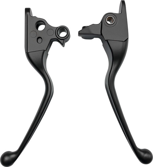 Harddrive Smooth Lever Set for Harley Fat Bob and FLT 2008-2013 with Cable Clutch - Matte Black or Chrome Finish