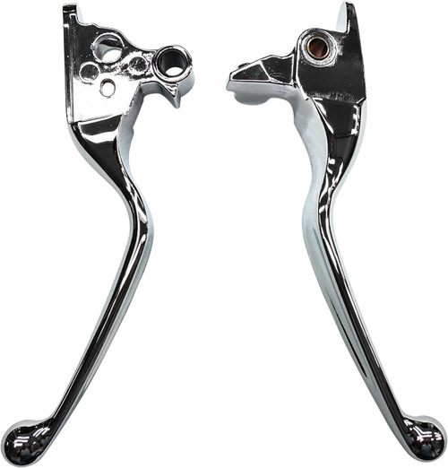 HardDrive Smooth Lever Set Chrome Finish with Cable Clutch - Part #053814