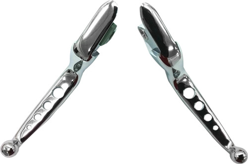 HARDDRIVE 4 Hole Lever Set for Harley Softail 2015-2024, Chrome Finish - Part 053576