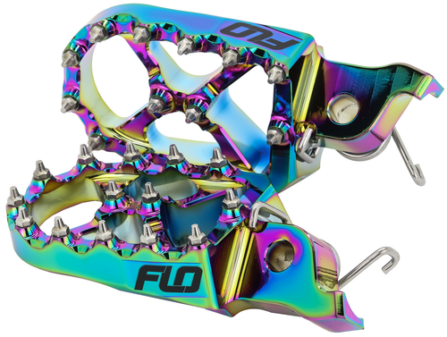 FLO MOTORSPORTS Pro Series Foot Pegs Jet Fuel - Durable Lightweight Aluminum Motorcycle Foot Pegs