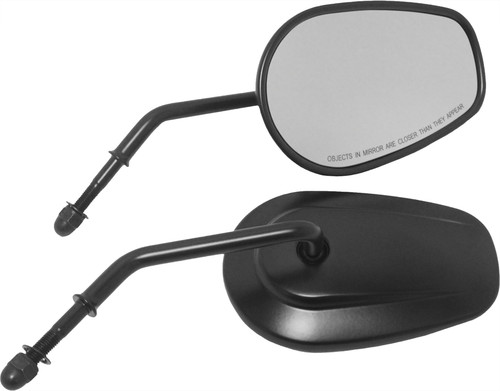 HardDrive OEM Style Tapered Short Stem Motorcycle Mirror - Black Finish, Part 18-501BK