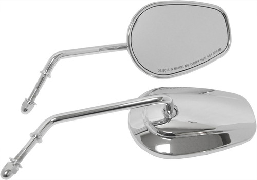 HardDrive OE Style Tapered Long Stem Chrome Motorcycle Mirror - Part 18-500