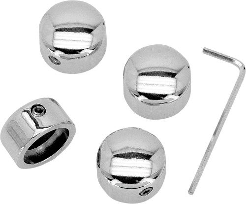 HardDrive Chrome Head Bolt Covers 4 Pack for Harley-Davidson 1/2" 12-Point Bolts - Part 301854