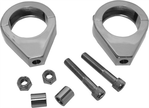 HardDrive 41-033A Turnsignal Clamps 39mm for Clamshell Fairings in Chrome or Gloss Black Finish