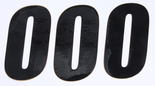 D-COR Number 0 Black 6-Inch Racing Numbers – Pack of 3