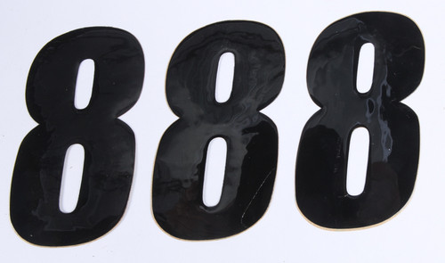 D-COR Number 8 Black 4-inch Pack of 3 for Supercross and Motocross