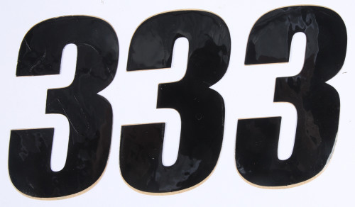 D-COR Number 3 Black 4-inch Pack of 3 - Durable Vinyl Race Numbers