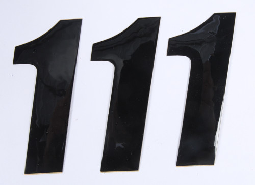 D-COR 45-24-1 Number 1 Black 4-inch 3-Pack for Supercross and Motocross