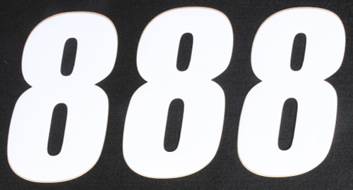 D-COR Number 8 White 6-Inch Racing Number Plates (3-Pack)