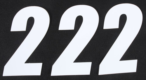 D-COR Number 2 White 6-inch Decals (3-Pack) with Impact Race Font