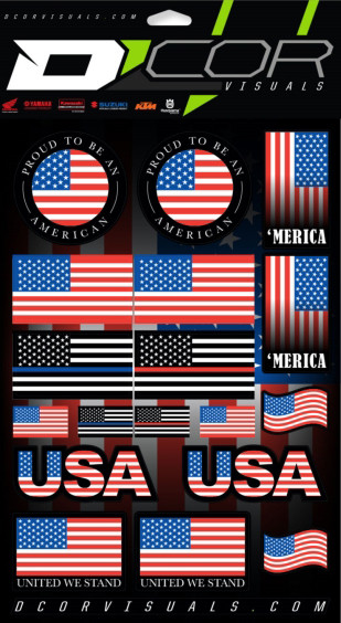 D-COR Usa Sticker Sheet Part #40-90-120 for Durable Custom Decals