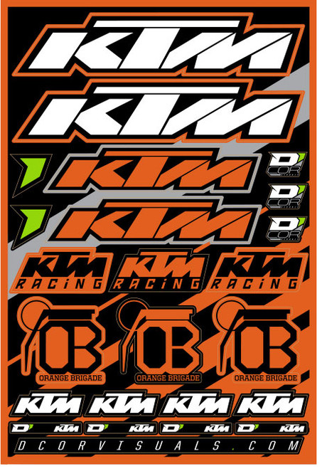 D-COR Decal Sheet KTM Part 40-30-100 for Universal Applications