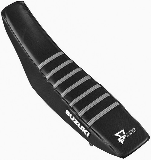 D-COR Seat Cover Black and Grey Ribs Part 30-40-465 for Motorcycle