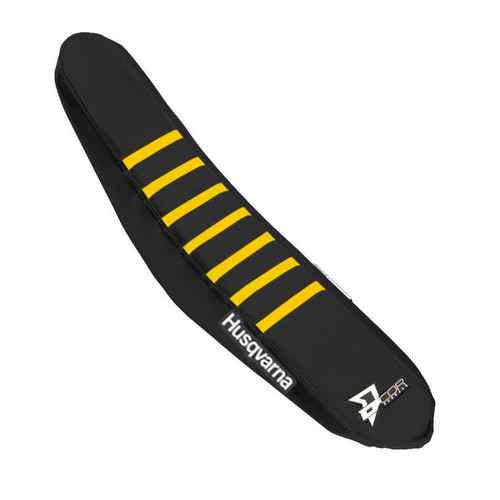 D-COR Husqvarna Seat Cover with Yellow Ribs – Part 30-70-101