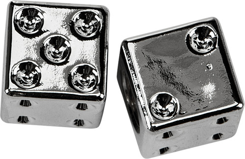 HardDrive W99-6217C Chrome Dice Valve Stem Caps (Pair)