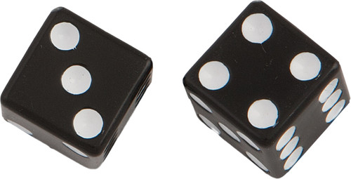 Harddrive W99-6217B Black Dice Valve Stem Caps - Set of Two