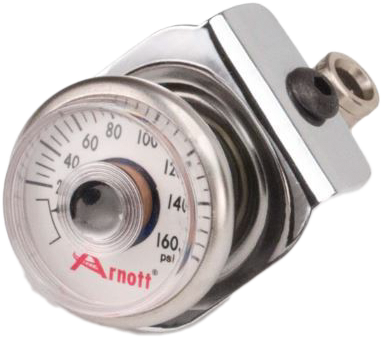 Arnott K-2636 Pressure Gauge & Chrome Bracket for Vehicle Monitoring