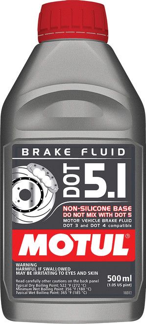 MOTUL Dot 5.1 Brake Fluid 0.5L - High-Performance Synthetic Brake Fluid for DOT 3, 4, and 5.1 Systems