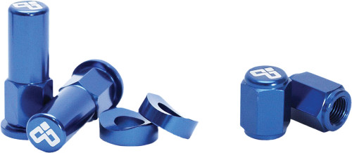 DUBYA 68-051D Blue Rim Lock Nut & Valve Cap Kit