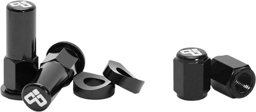 DUBYA Anodized Black Rim Lock Nut & Valve Cap Kit - Part 68-051B