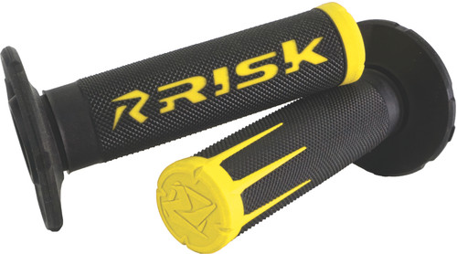 Risk Racing Fusion 2.0 Motorcycle Grips Yellow – Easy Install, Ergonomic Design for Moto Riders
