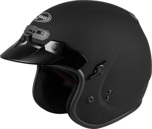 GMAX GM-32 Open Face Helmet Matte Black with Sun Visor and Ventilation System