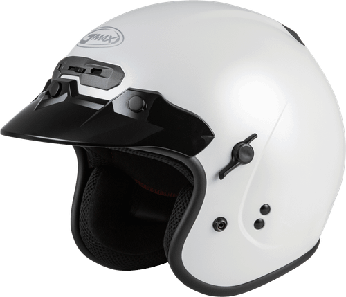 GMAX GM-32 Open Face Helmet Pearl White with Sun Visor and Ventilation System