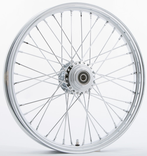 HardDrive 151-11411 Front 40 Spoke Satin Chrome Wheel for 21-Inch Bikes with 3/4 Inch Axle (Pre-1999)