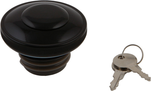 HardDrive Gas Cap Screw-In with Lock and Cover for Harley Davidson - Vented Black (Part #03-0320AB-A)