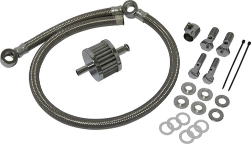HardDrive 34-125 Universal Breather Hose Kit for Custom Applications with High-Flow Air Filter and Sight Window
