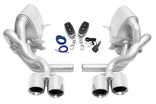 Porsche 997.2 Carrera SOUL Valved Side Mufflers - Polished Chrome Tips / Factory PSE